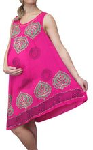 Load image into Gallery viewer, L'Affair Ladies Umbrella Cut Maternity Pregnancy Floral Print Sleeveless Lightweight Casual Beach Summer Dress (Raspberry Floral Tie Dye, One Size)