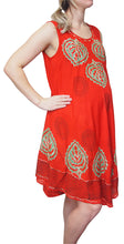 Load image into Gallery viewer, L'Affair Ladies Umbrella Cut Maternity Pregnancy Floral Print Sleeveless Lightweight Casual Beach Summer Dress (Red Flowers, One Size)