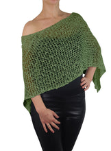 Load image into Gallery viewer, Popcorn Style Crochet Poncho - Sage Green