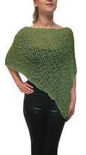 Load image into Gallery viewer, Popcorn Style Crochet Poncho - Sage Green