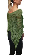 Load image into Gallery viewer, Popcorn Style Crochet Poncho - Sage Green