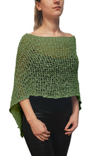 Load image into Gallery viewer, Popcorn Style Crochet Poncho - Sage Green