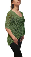 Load image into Gallery viewer, Popcorn Style Crochet Poncho - Sage Green