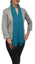 Load image into Gallery viewer, Popcorn Style Crochet Poncho - Turquoise