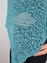 Load image into Gallery viewer, Popcorn Style Crochet Poncho - Turquoise