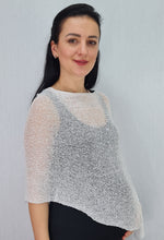 Load image into Gallery viewer, Crochet Lace Knit Small Poncho - White