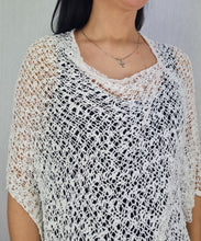 Load image into Gallery viewer, Popcorn Style Crochet Poncho - White