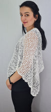 Load image into Gallery viewer, Popcorn Style Crochet Poncho - White