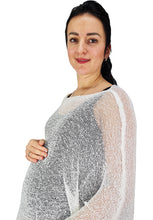 Load image into Gallery viewer, Crochet Lace Knit Batwing Poncho - White