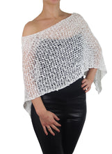 Load image into Gallery viewer, Popcorn Style Crochet Poncho - White