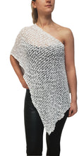 Load image into Gallery viewer, Popcorn Style Crochet Poncho - White
