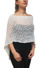 Load image into Gallery viewer, Popcorn Style Crochet Poncho - White