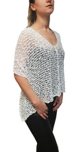 Load image into Gallery viewer, Popcorn Style Crochet Poncho - White