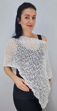 Load image into Gallery viewer, Popcorn Style Crochet Poncho - White