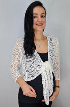 Load image into Gallery viewer, Popcorn Style Shrug - White