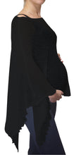 Load image into Gallery viewer, Crochet Lace Knit Batwing Poncho - Black