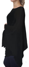 Load image into Gallery viewer, Crochet Lace Knit Batwing Poncho - Black