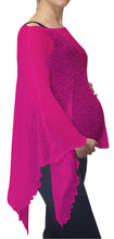 Load image into Gallery viewer, Crochet Lace Knit Batwing Poncho - Hot Pink
