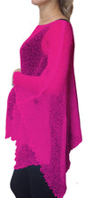 Load image into Gallery viewer, Crochet Lace Knit Batwing Poncho - Hot Pink