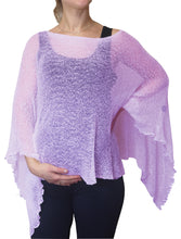 Load image into Gallery viewer, Crochet Lace Knit Batwing Poncho - Lilac