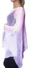 Load image into Gallery viewer, Crochet Lace Knit Batwing Poncho - Lilac
