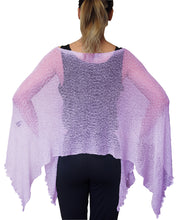 Load image into Gallery viewer, Crochet Lace Knit Batwing Poncho - Lilac