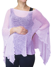 Load image into Gallery viewer, Crochet Lace Knit Batwing Poncho - Lilac