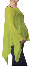 Load image into Gallery viewer, Crochet Lace Knit Batwing Poncho - Lime