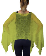 Load image into Gallery viewer, Crochet Lace Knit Batwing Poncho - Lime