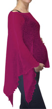 Load image into Gallery viewer, Crochet Lace Knit Batwing Poncho - Magenta