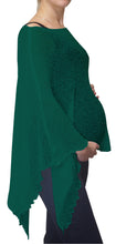 Load image into Gallery viewer, Crochet Lace Knit Batwing Poncho - Petrol Blue