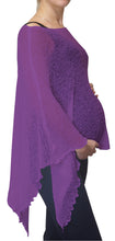 Load image into Gallery viewer, Crochet Lace Knit Batwing Poncho - Purple