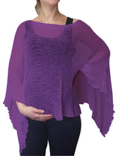 Load image into Gallery viewer, Crochet Lace Knit Batwing Poncho - Purple