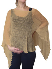 Load image into Gallery viewer, Crochet Lace Knit Batwing Poncho - Taupe