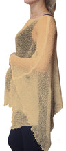 Load image into Gallery viewer, Crochet Lace Knit Batwing Poncho - Taupe
