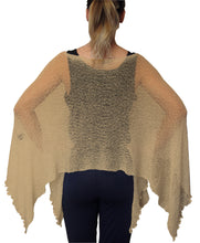 Load image into Gallery viewer, Crochet Lace Knit Batwing Poncho - Taupe