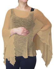 Load image into Gallery viewer, Crochet Lace Knit Batwing Poncho - Taupe