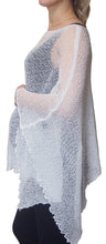Load image into Gallery viewer, Crochet Lace Knit Batwing Poncho - White