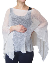 Load image into Gallery viewer, Crochet Lace Knit Batwing Poncho - White