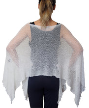 Load image into Gallery viewer, Crochet Lace Knit Batwing Poncho - White