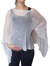 Load image into Gallery viewer, Crochet Lace Knit Batwing Poncho - White