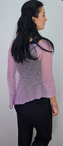 Crochet Lace Knit Small Poncho - Lilac