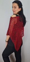 Load image into Gallery viewer, Popcorn Style Crochet Poncho - Burgundy
