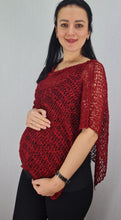 Load image into Gallery viewer, Popcorn Style Crochet Poncho - Burgundy
