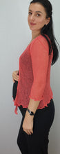 Load image into Gallery viewer, Crochet Lace Net Shrug - Coral
