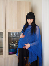 Load image into Gallery viewer, Crochet Lace Knit Batwing Poncho - Royal
