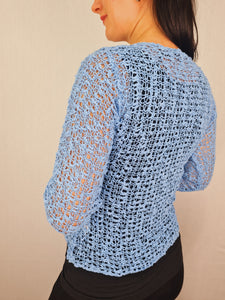 Popcorn Style Cardigan - Mid Blue