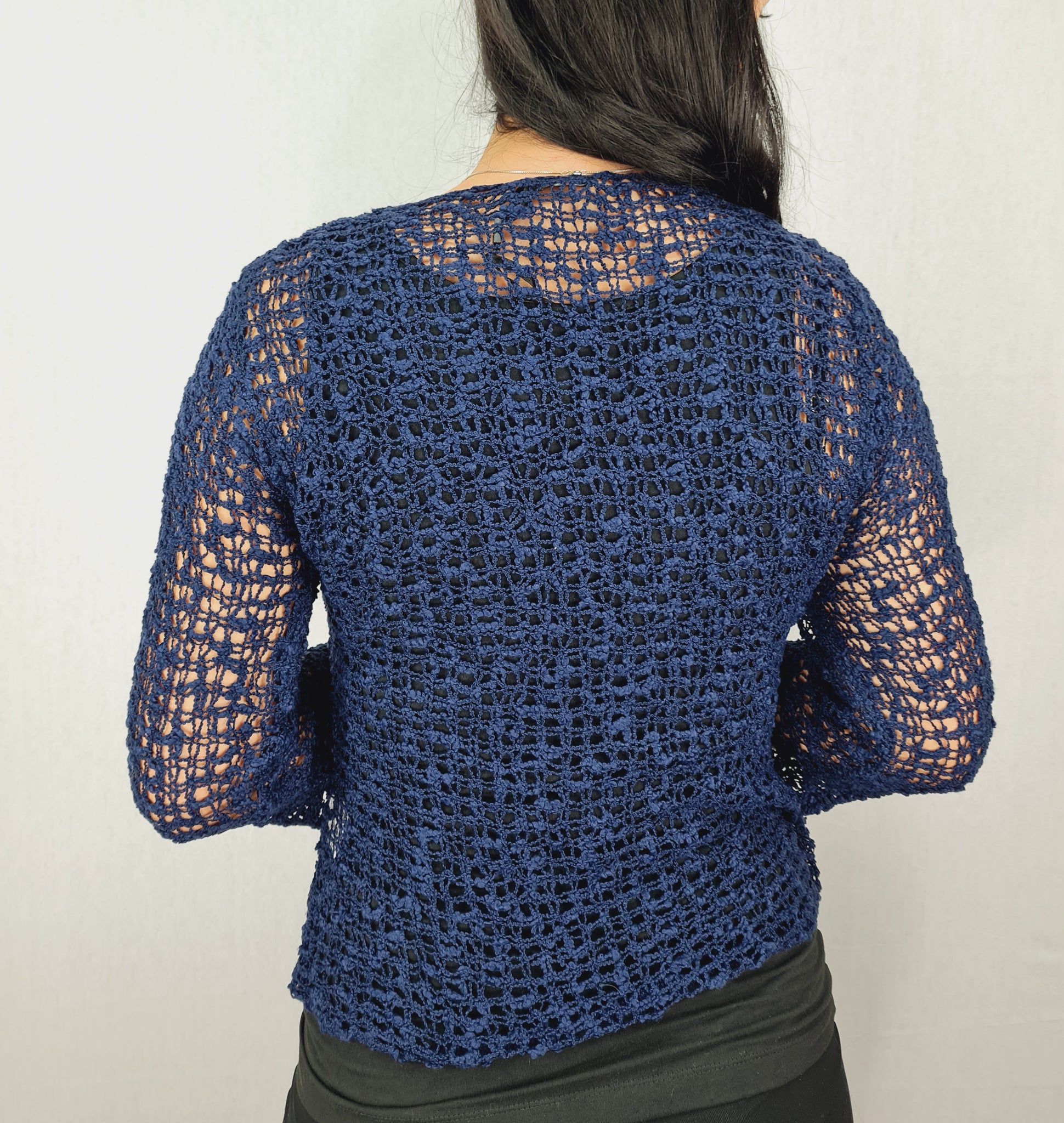 Popcorn Style Cardigan Navy – Mimosa