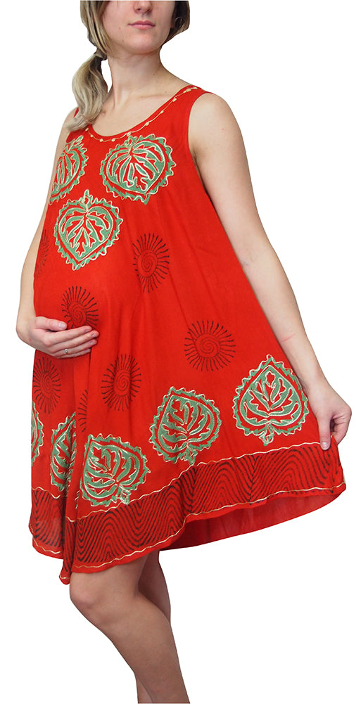 knee length dresses for ladies L'Affair Ladies Umbrella Cut Maternity Pregnancy Floral Print Sleevele –  Mimosa