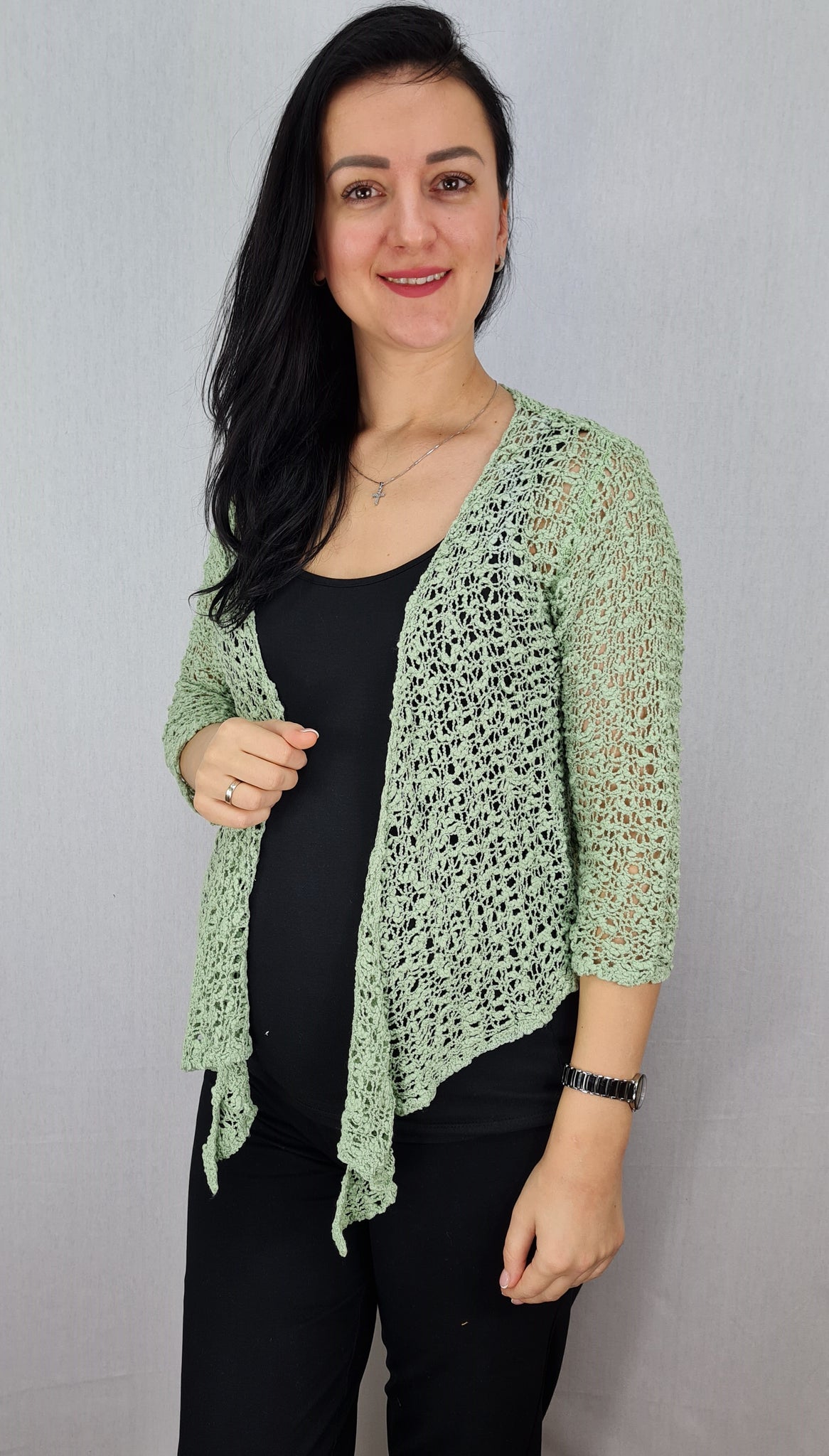 Popcorn Style Shrug Sage Green
